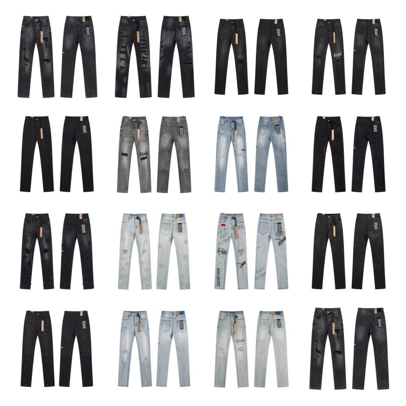 Foreign Trade American Fashion Ksubi Retro Ripped Washed High Street Unisex Casual Trendy Slim Fit Skinny Stretch Jeans Foreign Trade American Fashion Ksubi Retro Ripped Washed High Street Unisex Casual Trendy Slim Fit Skinny Stretch Jeans