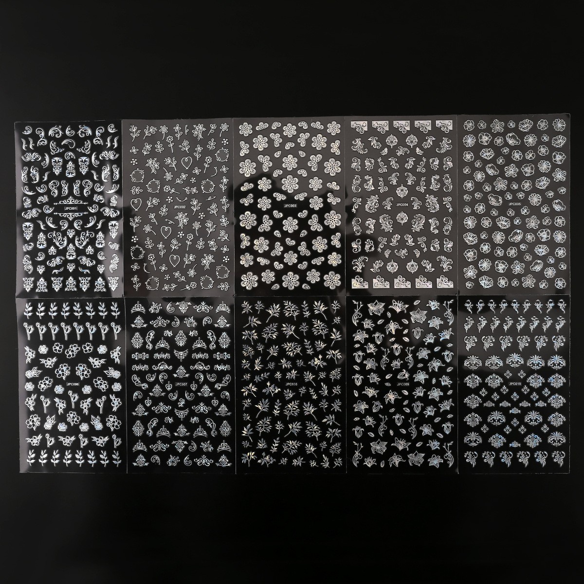 G40 실버 네일아트 스티커 1세트(10매)