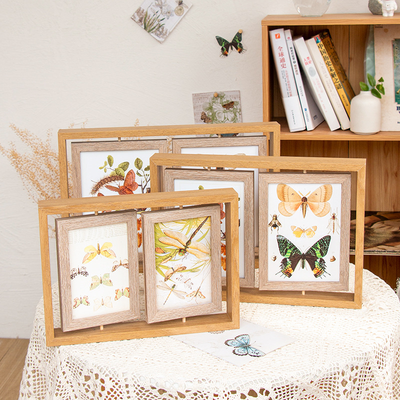 double-sided rotating table photo frame