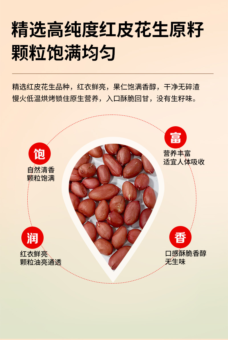 Roasted Red Skin Peanuts Hong Yi Hua Sheng 四粒红 Bulk Kernels for Grinding Snacking and Cooking 500g quality and texture