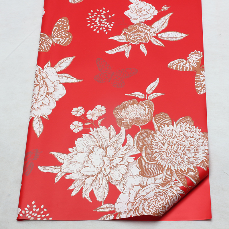 Flores de mariposa de flores de papel de embalaje de flores de oro de papel de embalaje de canasta abierta de papel de embalaje de película impermeable de flores materiales de ramo de flores