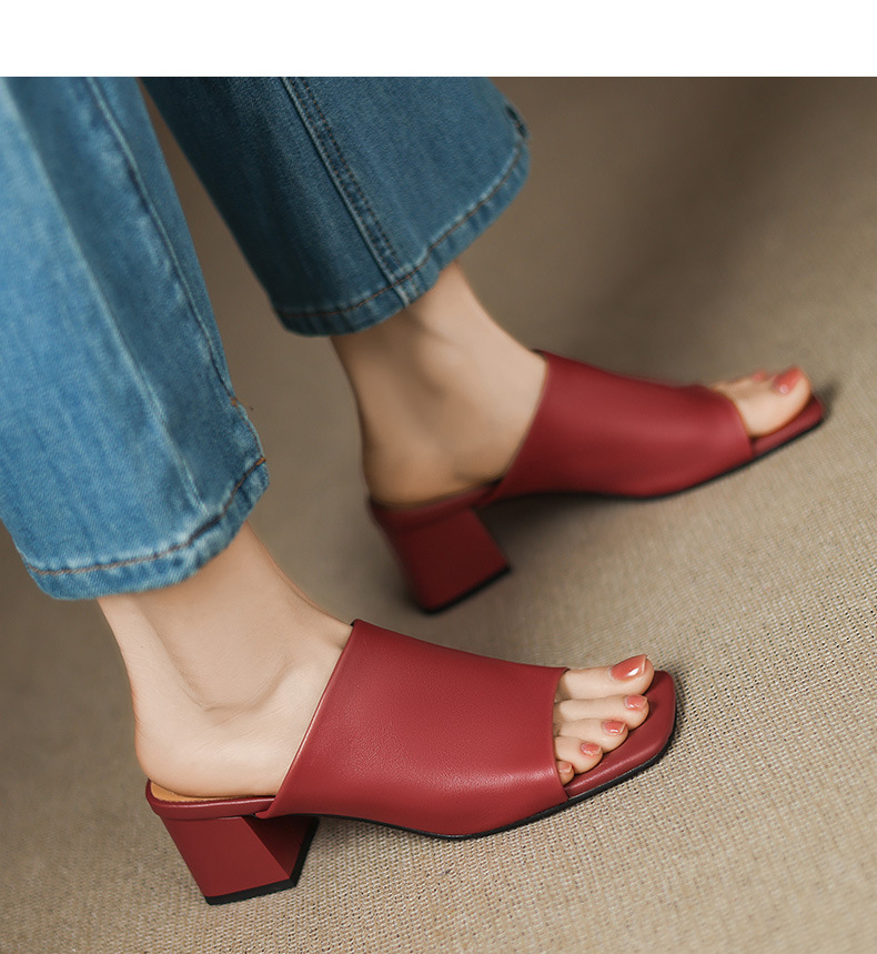 Sandal hở mũi nữ gót thấp quai ngang đế bằng 2,5 cm — Hạnh sắc (cao 2,5 cm) chi tiết 19