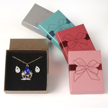 纸盒蝴蝶结烫金饰品首饰耳钉三件套珠宝首饰收纳儿童礼物小包装盒