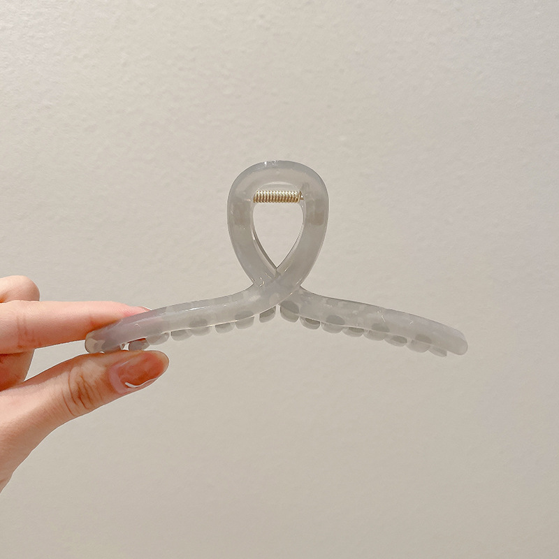 Accesorios para el cabello de pinza de tiburón de acrílico grande de Corea, clip de agarre para el cabello de disco simple, tocado de horquilla de cabeza femenina al por mayor