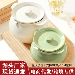 卸売ラード缶両耳セラミック高温耐性家庭用フィルター付き特別な蓋付き食品グレードの肉油とラー油缶