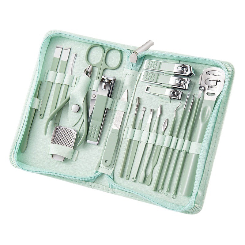 Cross border nail clippers suit wholesale stainless steel beauty set zipper bag nail clippers nail clippers nail tools