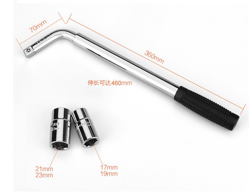 Llave de neumático Tipo L retráctil de ahorro de mano de obra llave de coche desmontaje llave de neumático herramienta de reparación de automóviles