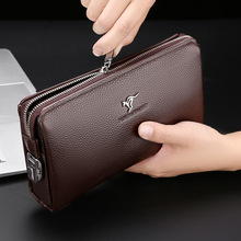 跨境密码锁手拿包真皮商务休闲手抓包大容量时尚潮男牛皮防盗手包