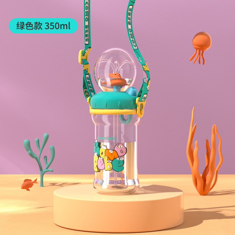 Taza de agua para niños ballena spray bebé taza de paja kindergarten hogar buceo beber diversión taza de verano