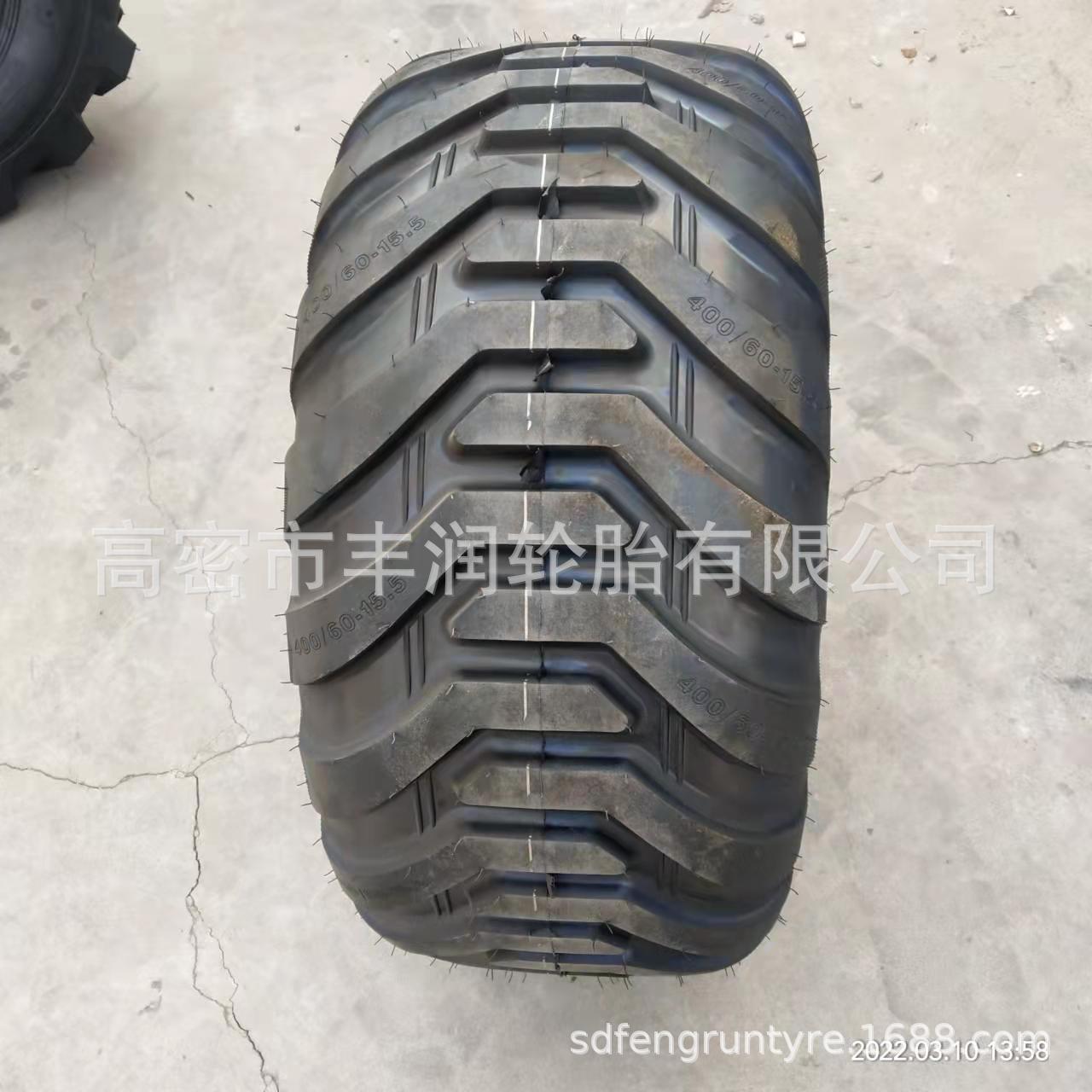 现货 捆草机轮胎400/60-15.5农机具打捆机宽体防陷真空轮胎配钢圈