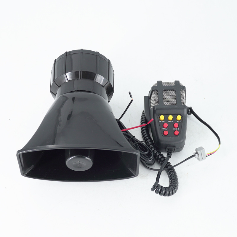 Car Horn 12V 100W seven-tone alarm shouting square horn motorcycle Horn car modified multi-tone loudspeaker