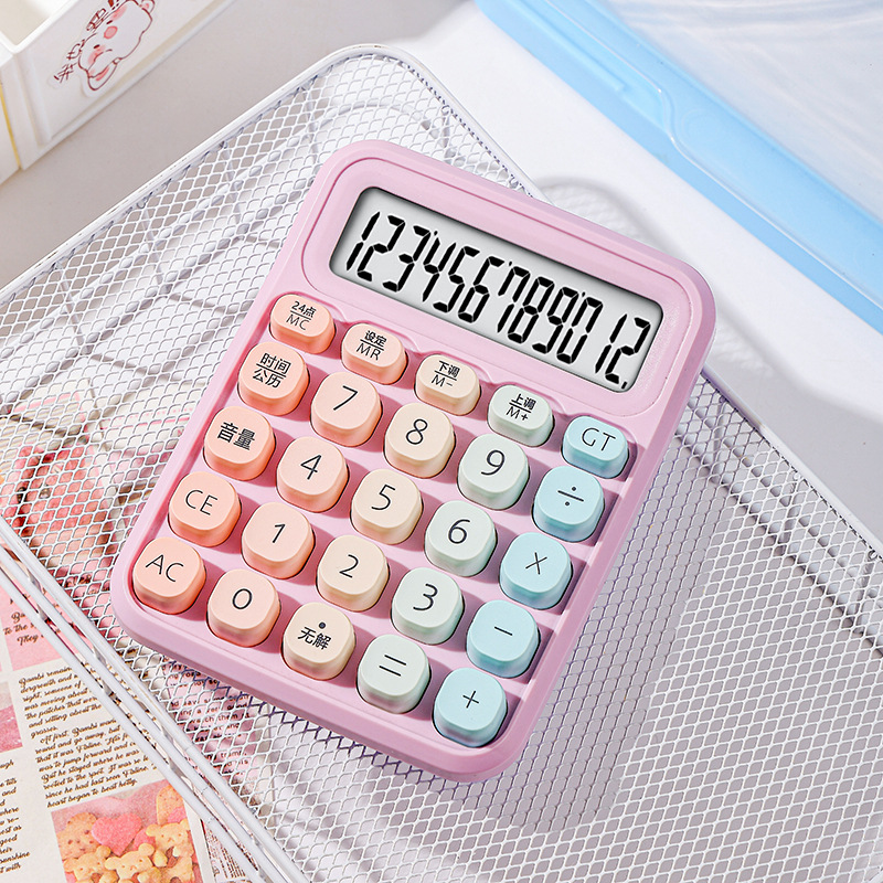 Calculadora de gradiente de teclas de pantalla grande de color de voz de estilo de voz para estudiantes de contabilidad financiera