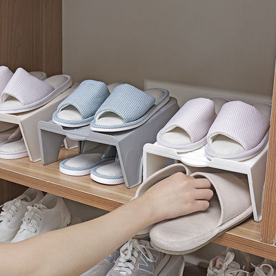 Shoe care Japanese double-deck shoe rack Shelf space 4 sets household a living room Plastic shoes slipper Storage rack