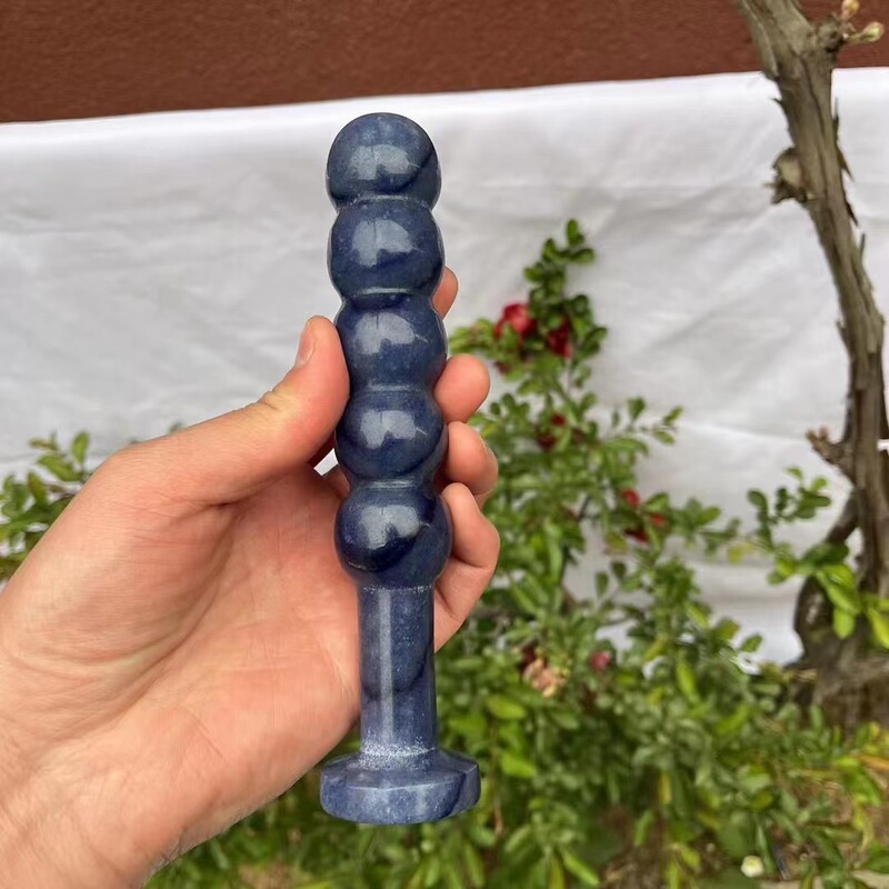 天然 黑曜石 白水晶粉晶蓝东陵水晶按摩棒 图 6