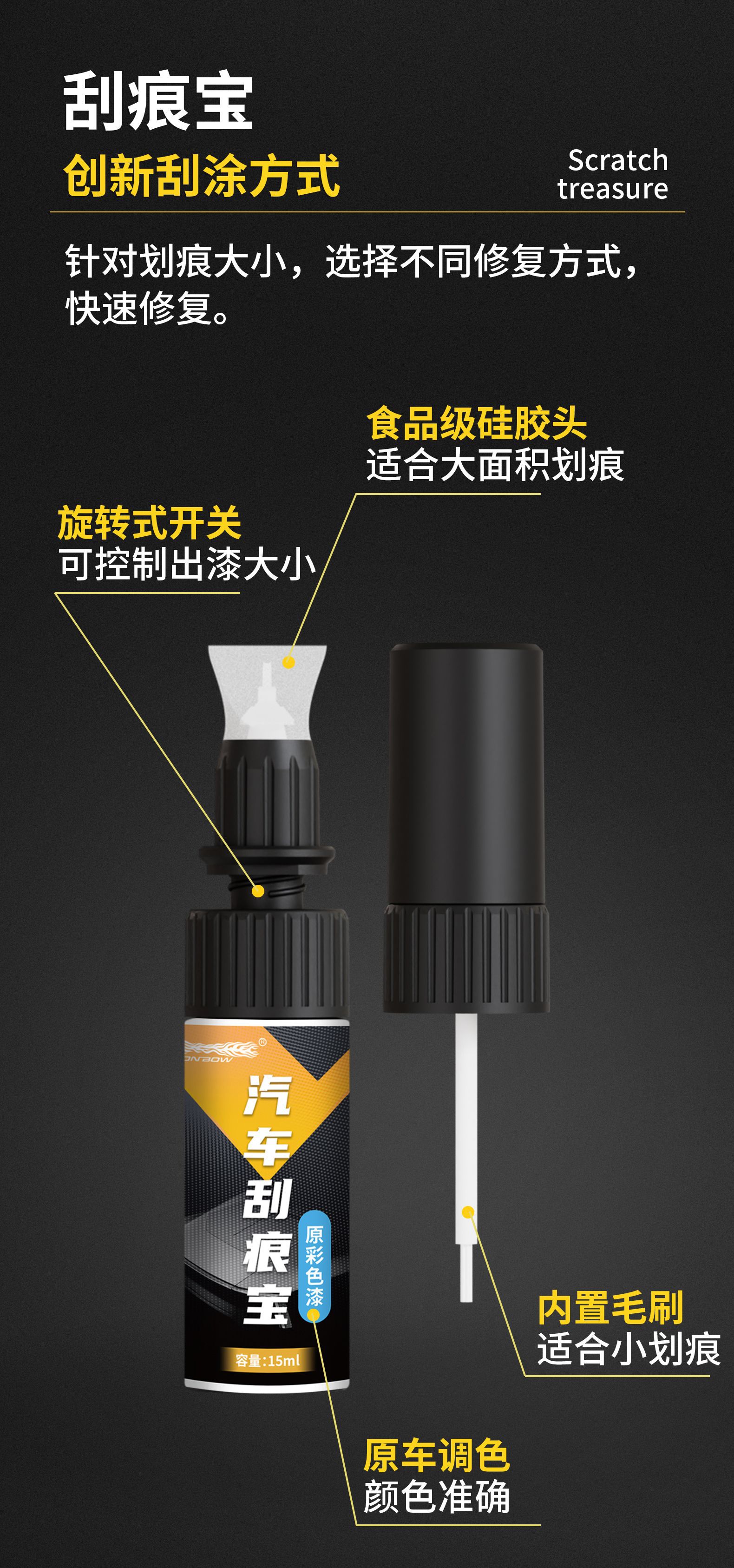 Car paint repair pen car paint scratch repair artifact does not drop oily paint pen white black silver scratch treasure