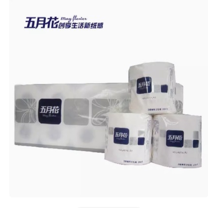 五月花A1133BS原生木浆卷筒纸卫生纸厕纸有芯小卷纸3层260段 10卷