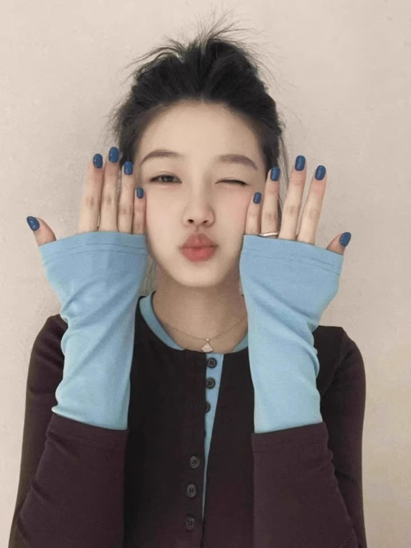 韩系撞色假两件长袖t恤女秋季半开领内搭打底衫修身显瘦长袖上衣|undefined