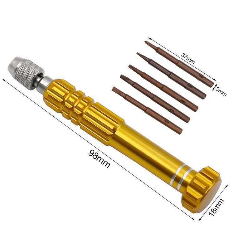 Five-in-one precision screwdriver suit mobile phone laptop repair disassembly tool aluminum alloy five-in-one screw