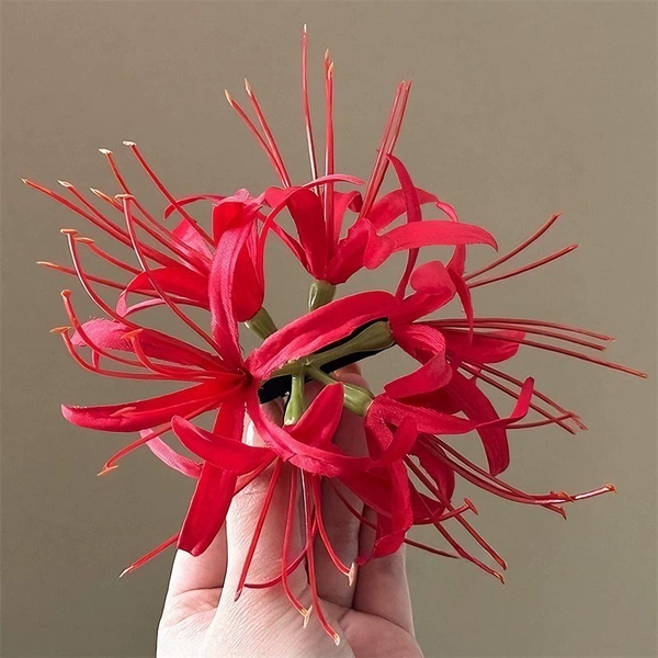 Red Hibiscus flower hairpin [single]