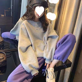 877#盐系炸街运动套装女欧美春秋季新款时尚休闲宽松卫衣两件套