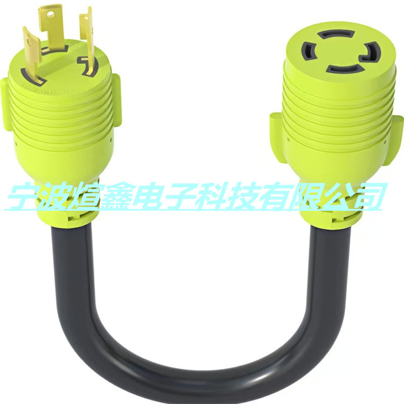 L5-30P Self-Locking Male to L14-30R 30 Amp Generator Extension Cord Transfer Switch Adapter