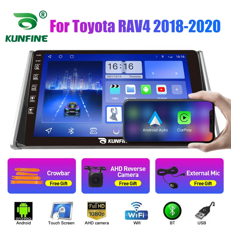 Подходит для автомобильного навигатора Toyota RAV4 2018-2020 с Android, GPS-подсветка заднего изображения, всестороннее устройство