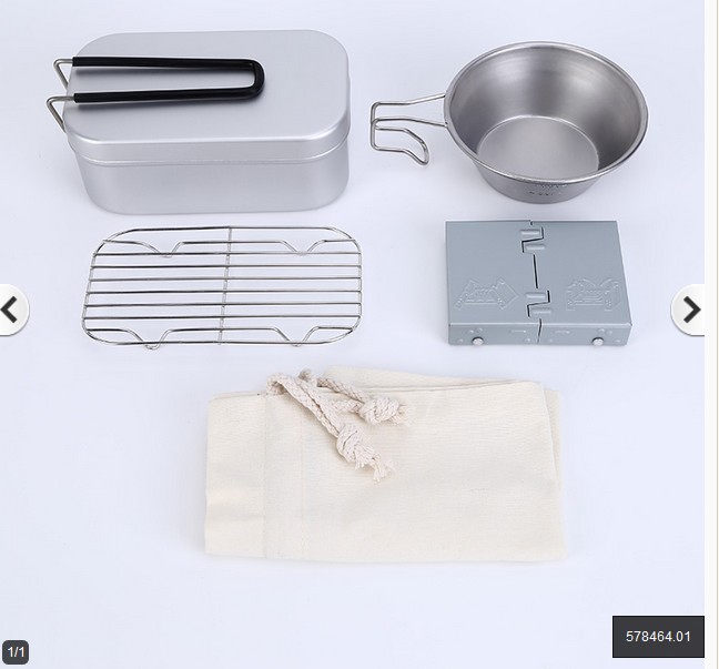 Camping al aire libre vajilla aluminio almuerzo caja portátil plegable japonés cuadrado almuerzo caja de almuerzo logotipo personalizado