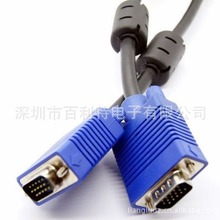 SVGA 3+8 双磁环 蓝色镀镍VGA CABLE 工程级高清显示线 投影仪线