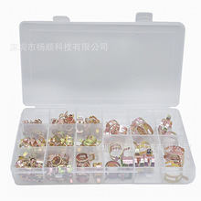 跨境115pcs盒装镀彩锌弹簧日式卡箍软管夹弹性抱箍6-22mm组合套装