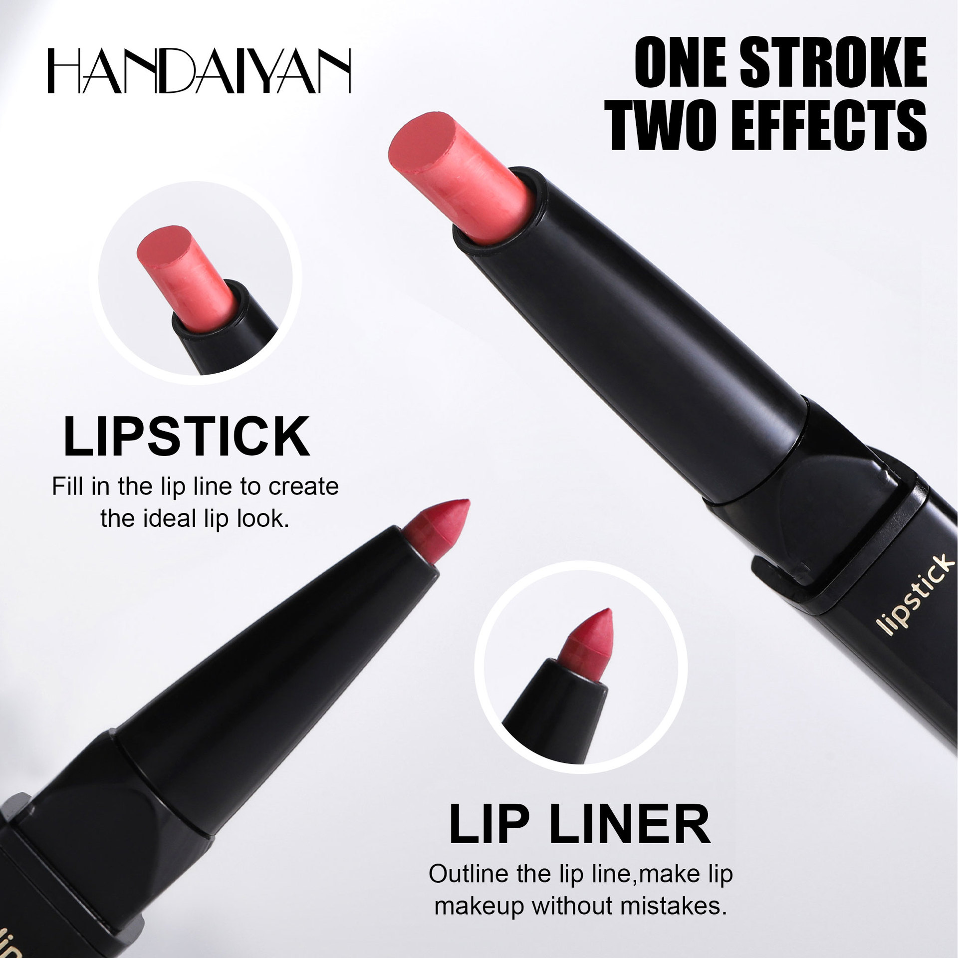 HANDAIYAN lápiz labial lápiz labial mate lápiz labial impermeable fácil de colorear lápiz labial spot transfronterizo