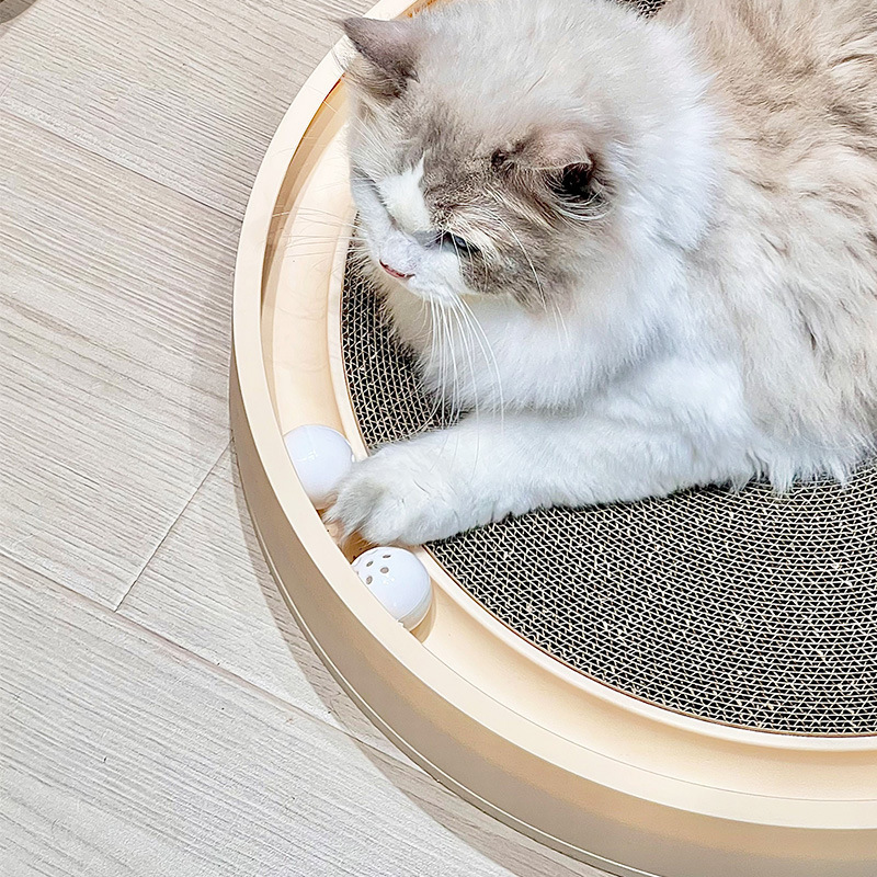 猫抓板带球超大号圆形不掉屑耐磨一体猫窝磨爪猫玩具宠物猫咪用品|undefined