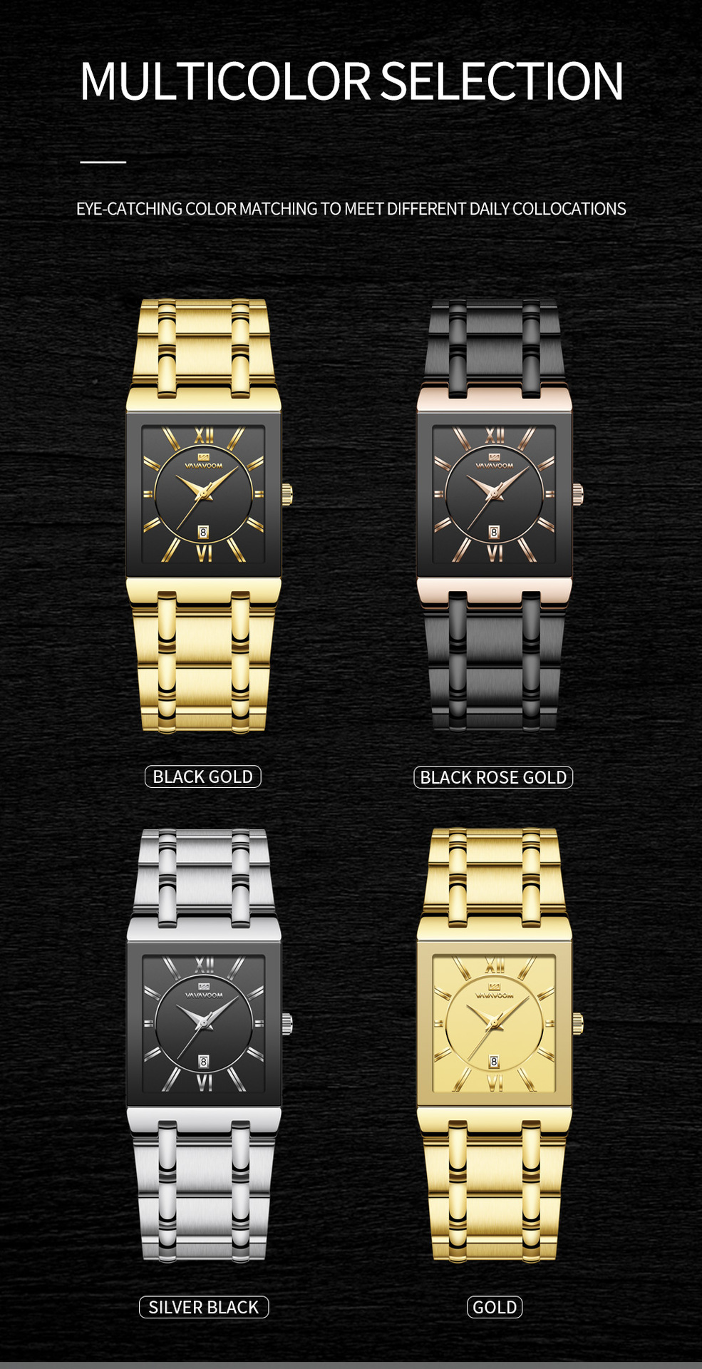 145g Weight Tempered Glass Mirror Material Stainless Steel Strap Material Watch Classification Number Display Type Double Side Snaps Buckle Style Square Dial Shape Daily Occasion Quartz Movement Geometric Pattern Men's Gender Business Style Business Geometric Double Side Snaps Quartz Men's Watches 1