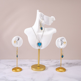Metal bottom double hole earrings earrings necklace pendant earrings resin display rack window counter display props
