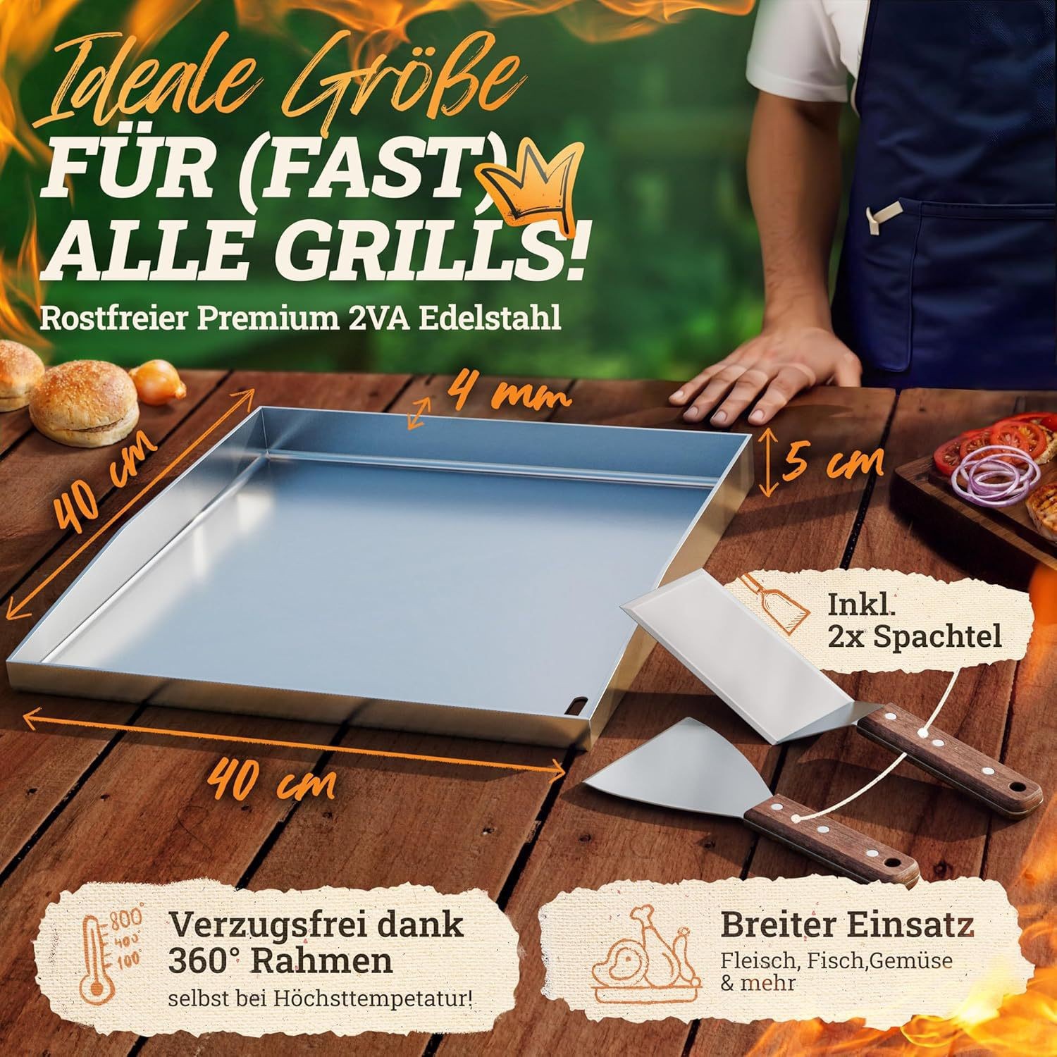 跨境2毫米不锈钢提手烤盘户外聚会BBQ烧烤工具烧烤炉烤盘批发