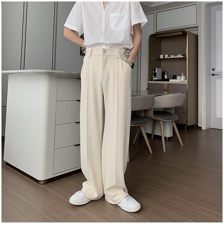Men's Clothing Spring and autumn mopping pants simple casual trousers men new loose straight trousers black versatile trousers trend_voghion.com