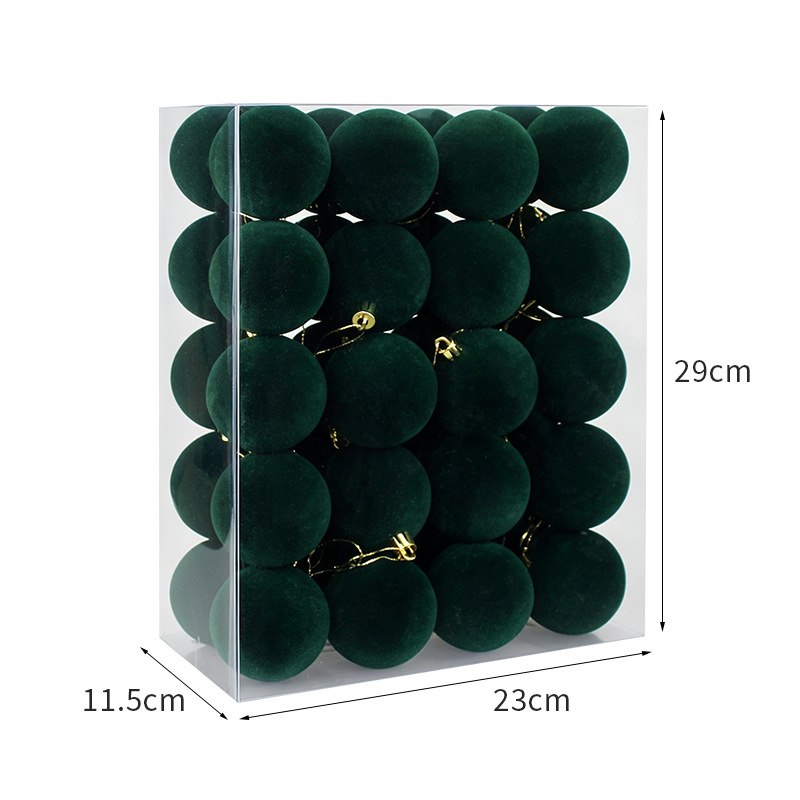 Bolas de Navidad blancas 6CM / 40pcs bolas de floquete en caja colgantes de plástico en stock festivo atmósfera decorativa bola image 9