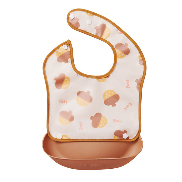 Children's waterproof three dimensional eating bib for supplementary…