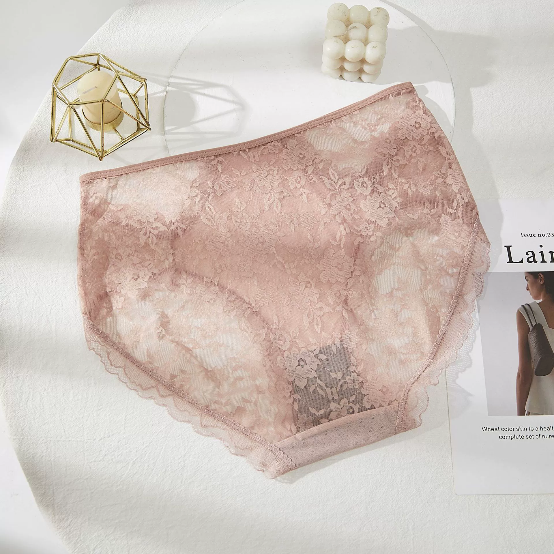Fashionable sexy pants, lace trousers with bow, European style, hip-accented