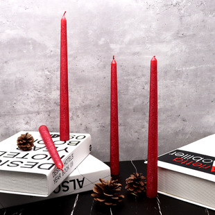 New Year's Red Long Pole Cone Wax Valentine's Day Wedding Festive Atmosphere Decorative Candle Home Emergency Lighting Pole Wax