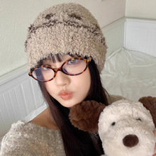 韩国撞色网红毛绒针织帽女冬季加厚保暖毛线帽防寒护耳套头帽百搭