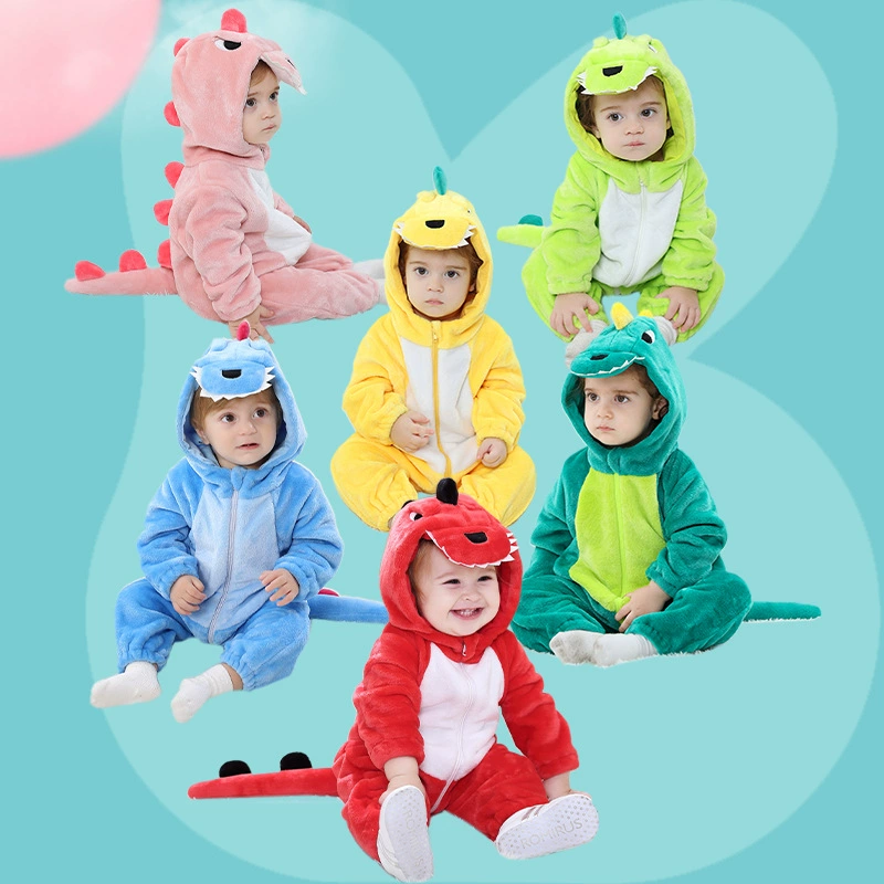 Весенняя фланелевая тонкая динозавр-боди для детей, wholesale, тренд сезона