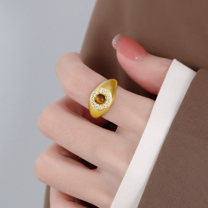 Retro matte ring, small elegant adjustable design, light-luxury style (color H236)
