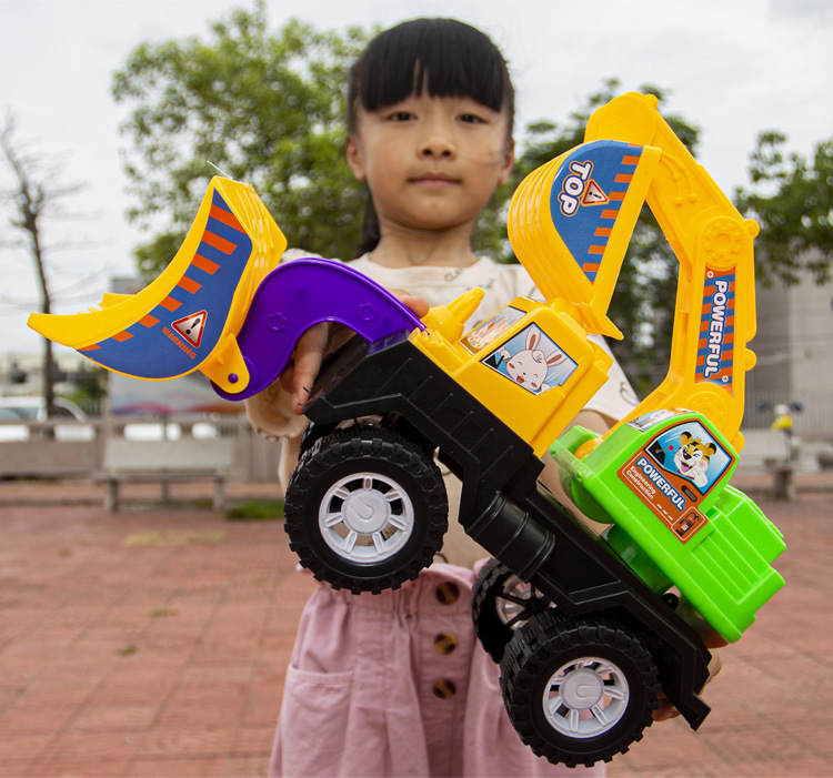 Excavadora de vehículo de ingeniería multifuncional para niños de comercio exterior, coche de juguete deslizante inercial de gran tamaño, suministro de fabricante de playa