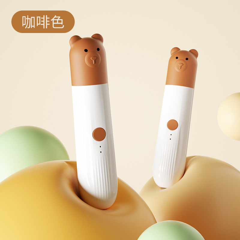 Lijador de uñas eléctrico de oso portátil con anillo de arena de luz, cortaúñas para perros, cortaúñas para perros grandes y pequeños, suministros para mascotas