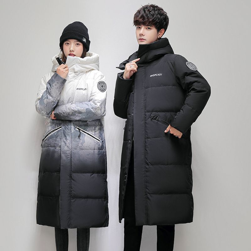 Clearance down Jacket for Men and Women, New Winter Over-The-Knee Men's Mid-Length 2025 Thickened Coat, Gradient Couple's Warm
