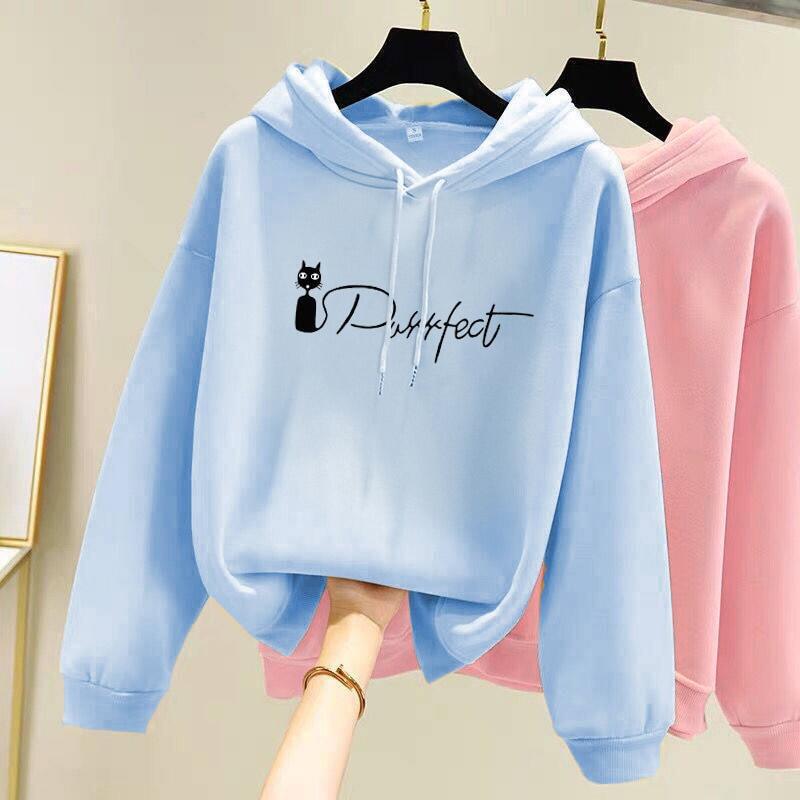Cross-Border 2026 Autumn and Winter New Hooded Sweatshirt for Women, Korean Style, Large Size, Loose Fit, Ins Style, Long-Sleeved, Fleece-Lined, Thickened Top Cross-Border 2026 Autumn and Winter New Hooded Sweatshirt for Women, Korean Style, Large Size, Loose Fit, Ins Style, Long-Sleeved, Fleece-Lined, Thickened Top