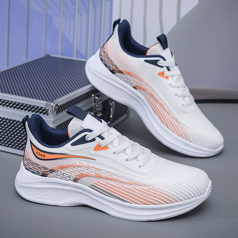 Zapatos de hombre de talla 50, zapatos deportivos, malla, transpirable, fondo sólido, zapatos para correr de talla extra grande, zapatos blancos antideslizantes deportivos para estudiantes