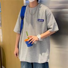 短袖T恤男士夏季欧美潮牌体恤潮流百搭ins宽松男装上衣服一件代发