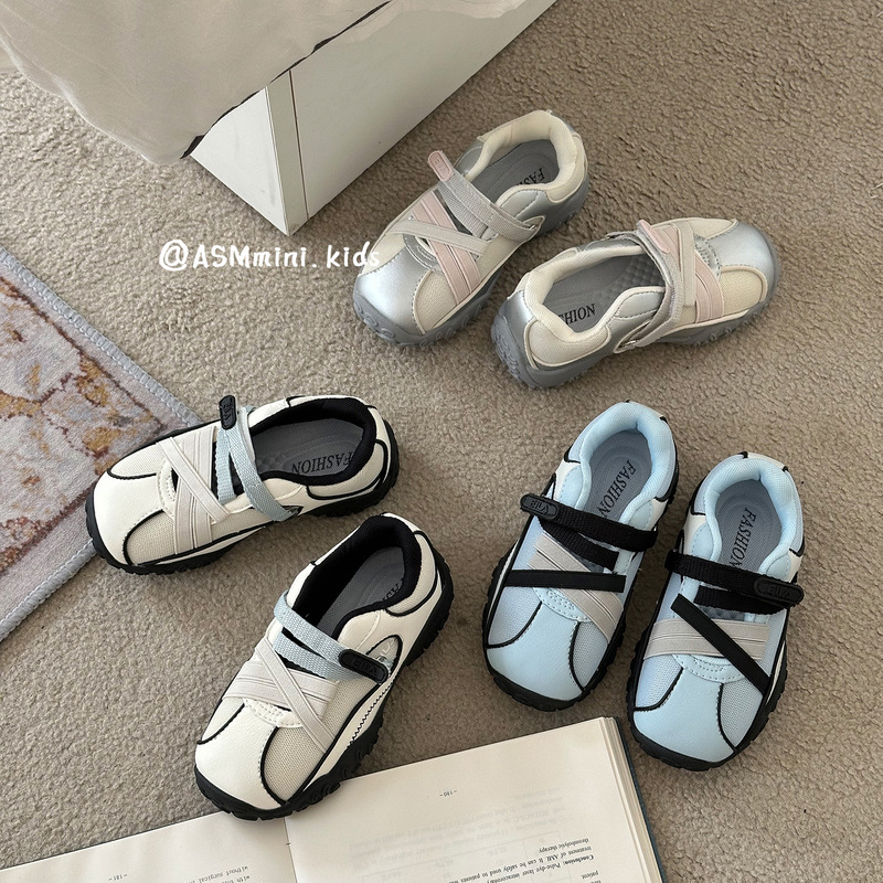 Children's Sports Mary Jane Shoes 2025 Autumn New Korean Style Girls Ballet Style Anti-Slip Sports Shoes Casual Shoes