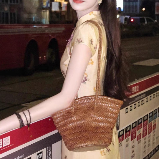 Super Fashion Launches New Chinese Style Improved Cheongsam Cotton-Feel Printed Dress 2025 New Model Ready for Delivery